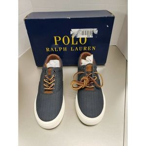 Polo Ralph Lauren Men's Vaughn Sneakers Blue Denim Pony Logo Size 7.5 D M
